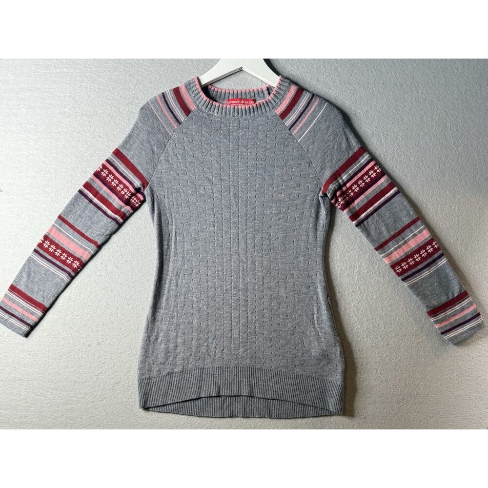 Krimson Klover Mover Maker‎ Tunic Sweater Sz S Gray Fair Isle Merino Silk
